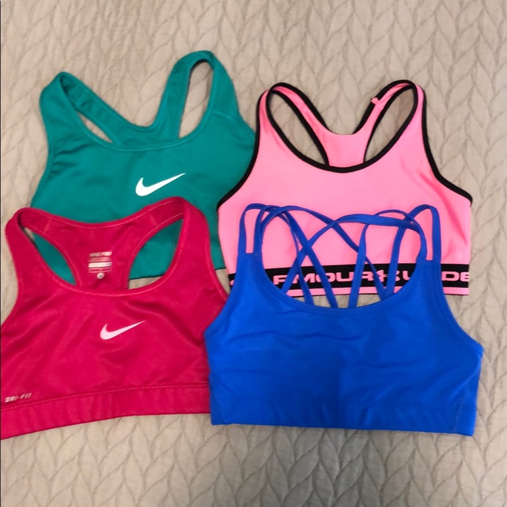 Nike, Under Armour and Gap sports bras